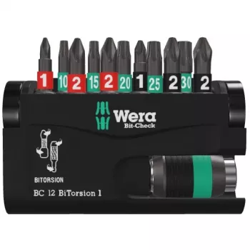 Set di bit per cacciavite Wera Bit-Check 12 BiTorsion 1 SB