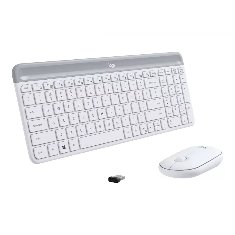 Logitech Slim Wireless Combo MK470 - set tastiera e mouse - wireless - 2,4 GHz - spagnolo - off-white (920-009199)