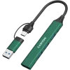 Hub CANYON DS-02 4in1 USB-A/C verde