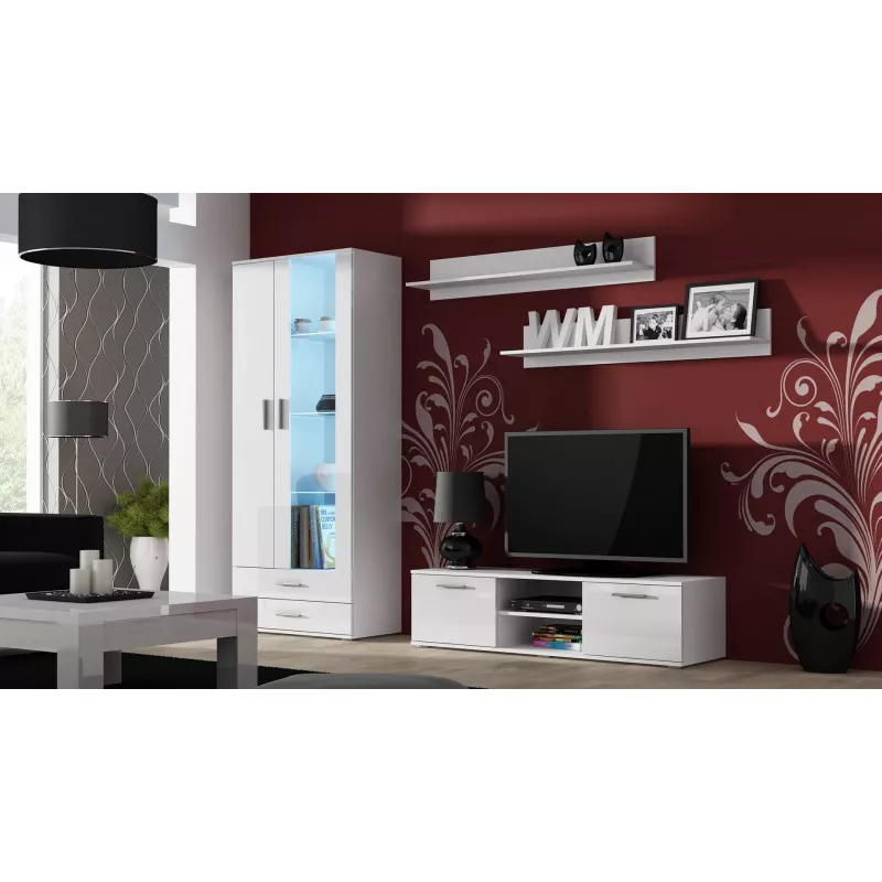 Cama supporto TV SOHO 140 bianco/bianco lucido