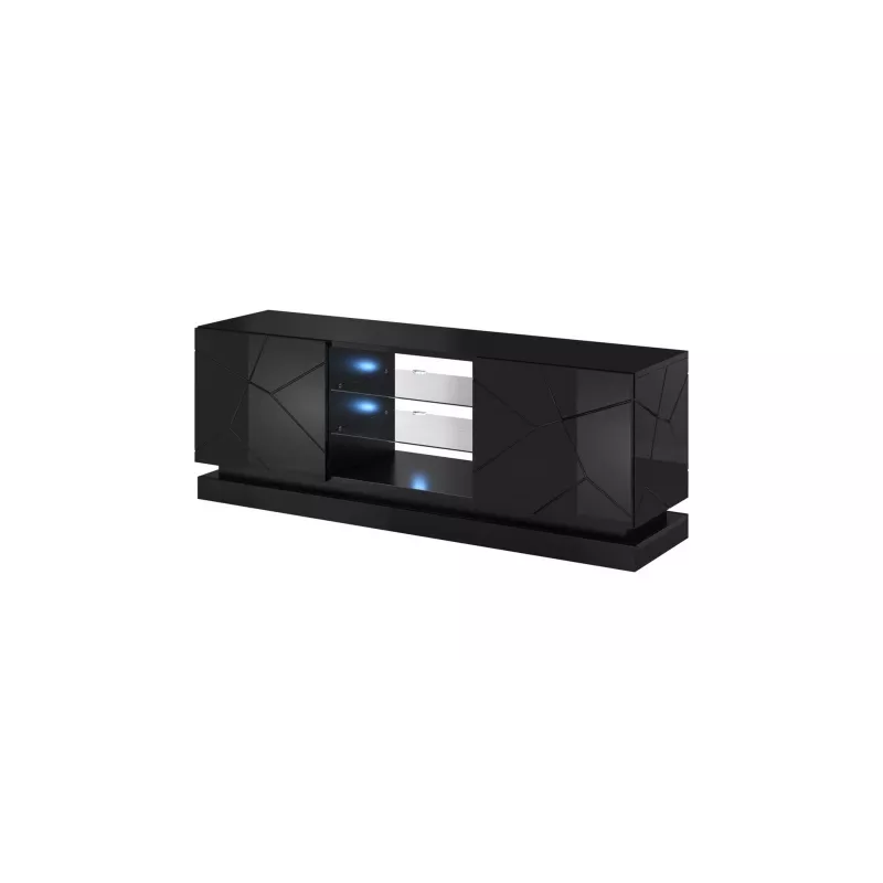 Cama Meble QIU 160 mobile TV, MDF, nero lucido