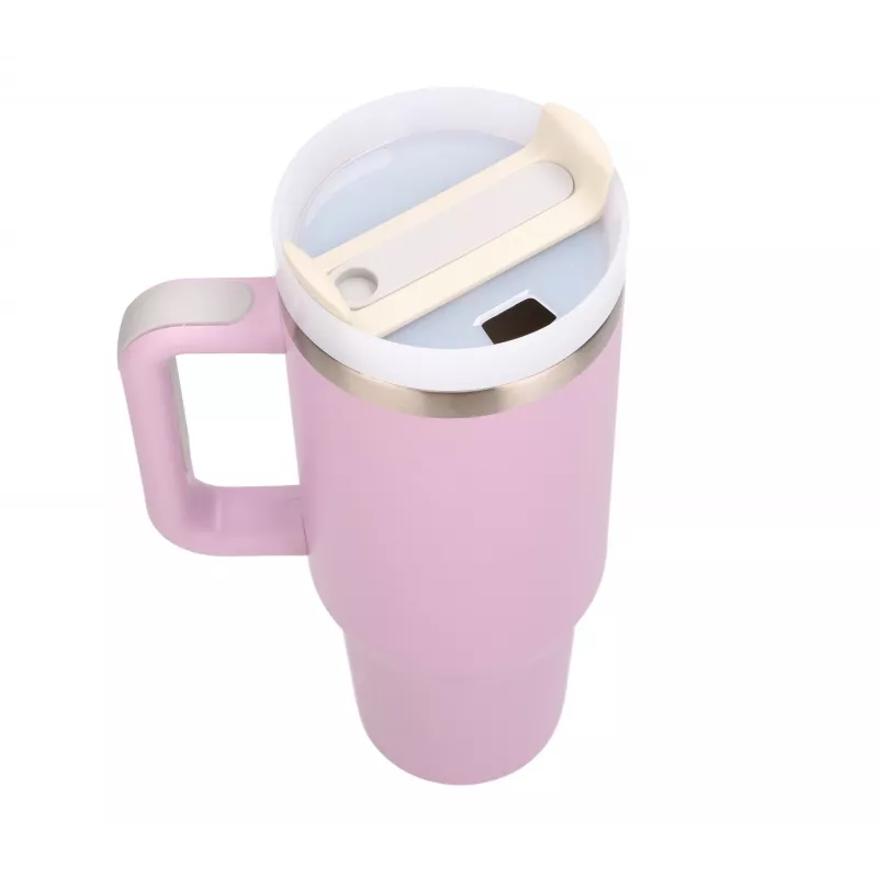 Extralink Black Forest Tazza termica con cannuccia e manico, 1200 ml, Powder Pink