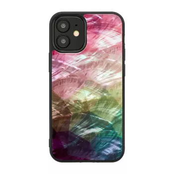 Custodia protettiva iKins per Apple iPhone 12 mini – design fiori d'acqua, nero