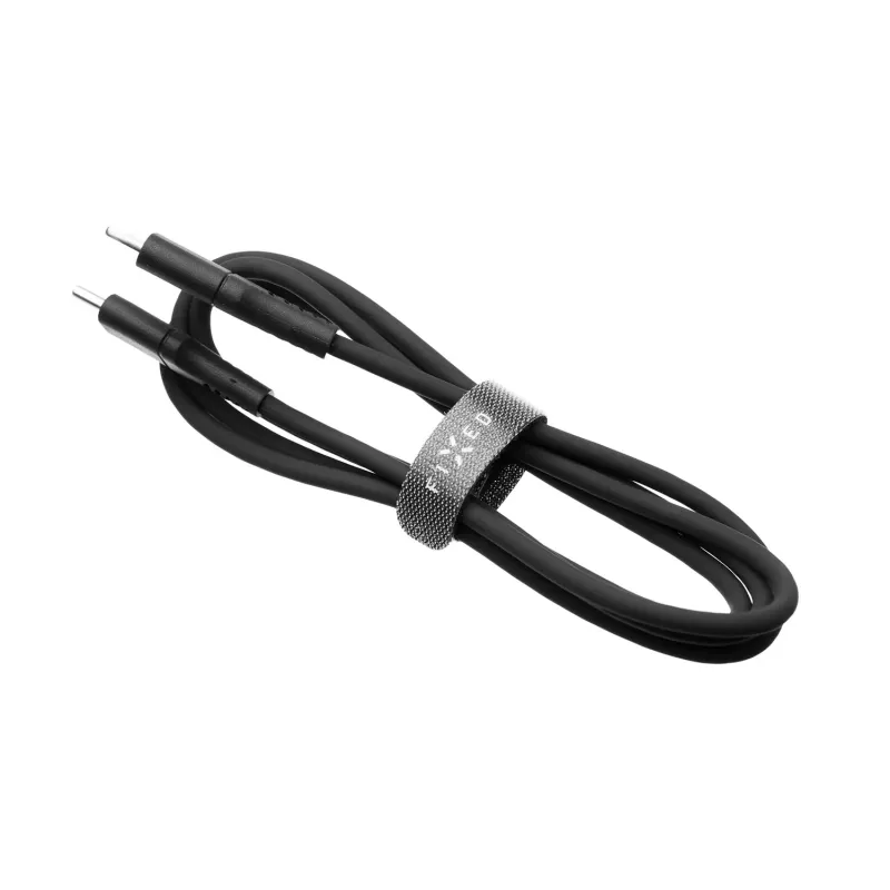 Cavo FIXED in silicone liquido USB-C/USB-C, 0,5m, 60W, nero | Fixed