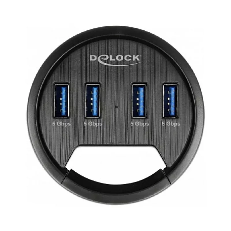 Hub USB DeLOCK 64153 Type-A 5000 Mbit/s nero