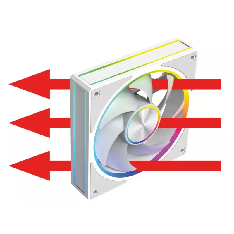 Ventola per case MODECOM VOLCANO LOOP 120 ARGB bianco – 120 mm, illuminazione ARGB, supporto PWM, 400–1400 giri/min
