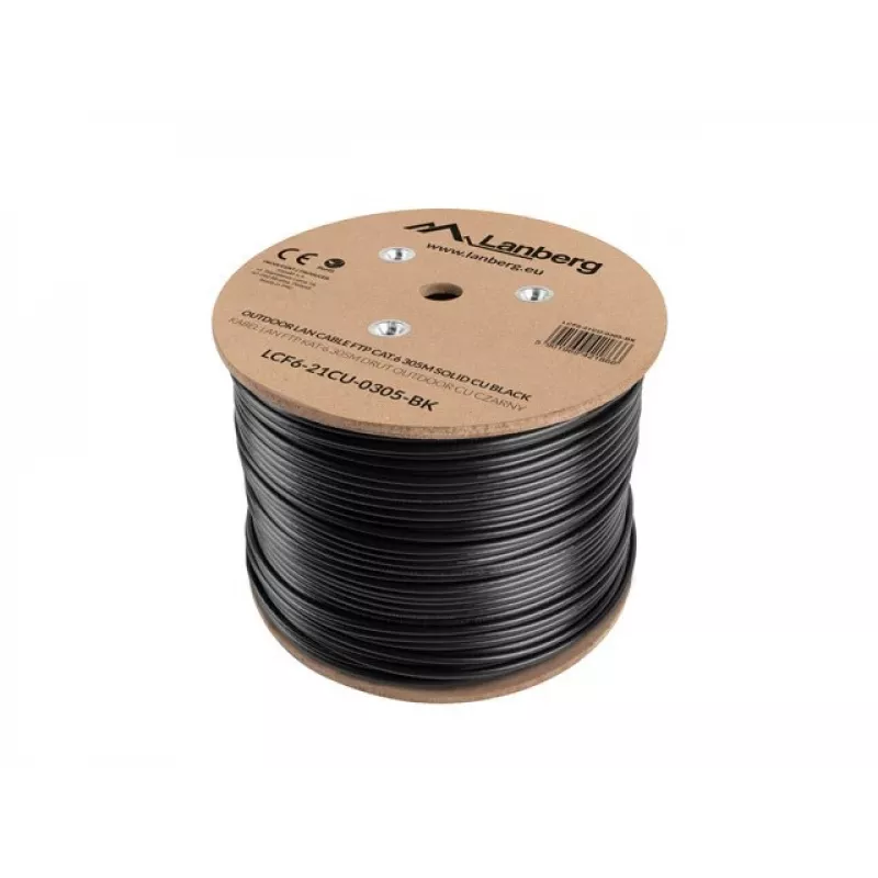 Cavo di rete Lanberg LCF6-21CU-0305-BK nero 305 m Cat6 F/UTP (FTP) per esterni