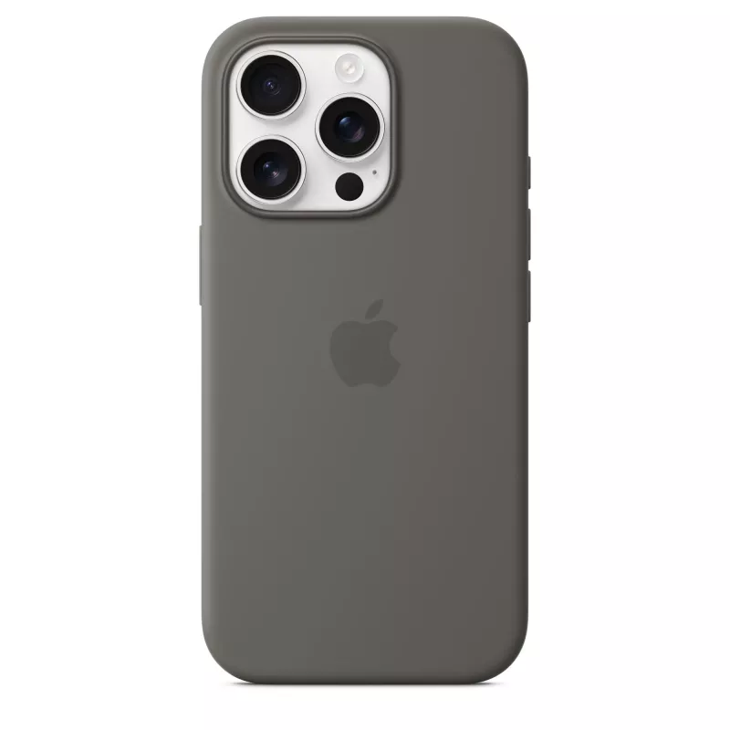 Apple iPhone 16 Pro Custodia in silicone compatibile MagSafe - Grigio pietra