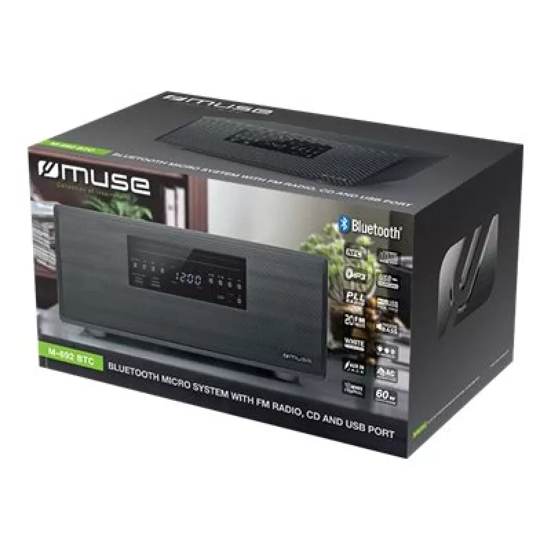 Muse | Micro sistema Bluetooth | M-692 BTC | Sì | 2 x 30 W | Bluetooth | Nero | Funzioni NFC | Connessione wireless