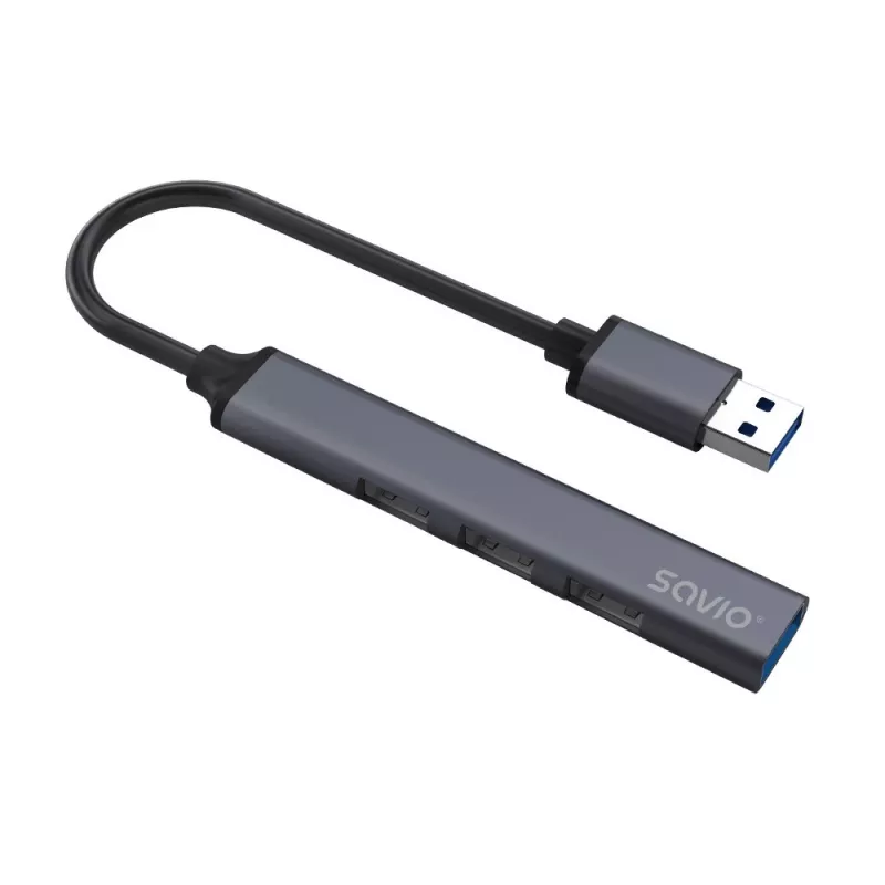 Savio AK-70 hub USB-A, 4 in 1: 3 x USB-A 2.0 + 1 x USB-A 3.1 Gen 1, 5 Gbps