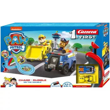 Auto da corsa e pista CARRERA 20063035 – PAW Patrol 'On the Double', multicolore, per bambini da 3 anni
