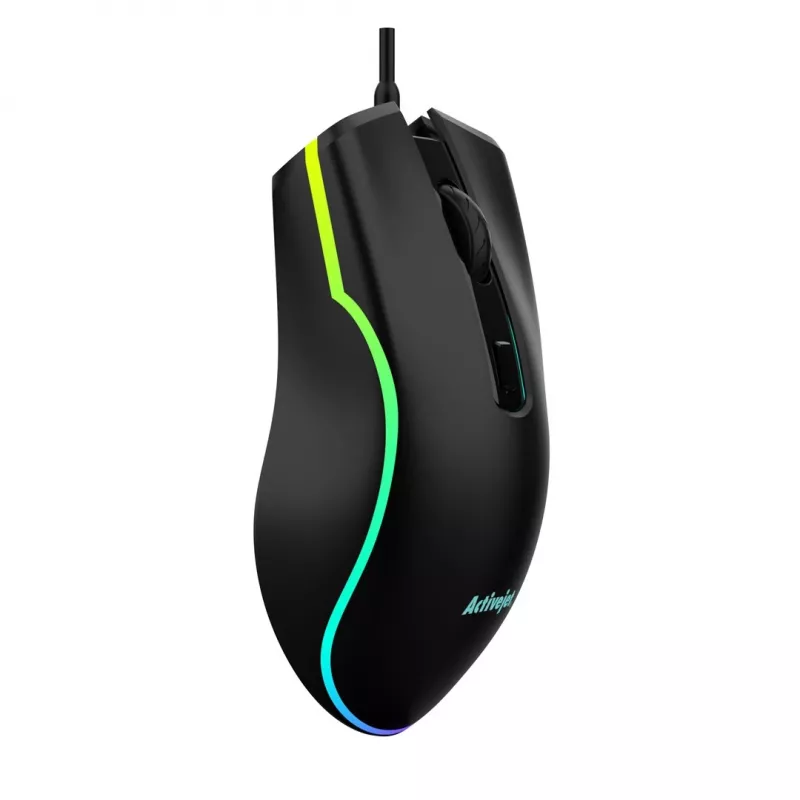 Mouse da gaming cablato riscaldato ActiveJet AMY-W390 — ambidestro, ottico 2000 DPI, USB Type-A, 4 tasti, nero