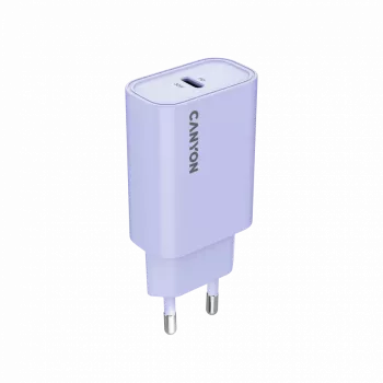 Caricabatterie da parete CANYON OnCharge 30CL, 30W USB-C PD, 1x uscita PD, spina EU, viola