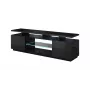 Mobile TV cama meble EVA 180x40x56 cm, nero lucido, piano in MDF, struttura nera
