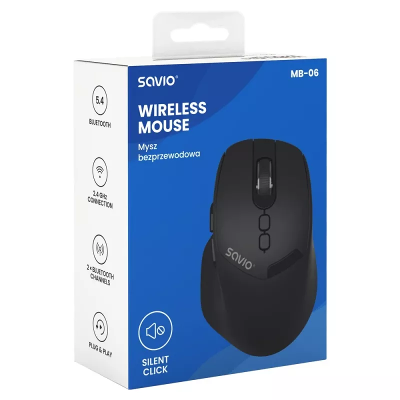 Mouse Savio MB-06 universale ambidestro Bluetooth 3800 DPI