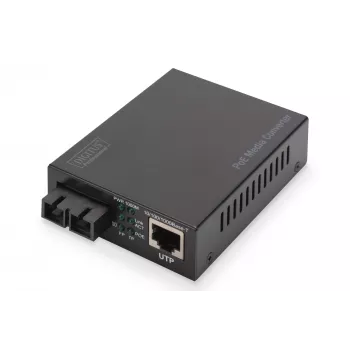 Digitus convertitore di media Gigabit PoE, RJ45 / SC, SM, PSE
