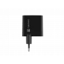 Caricabatterie con filo per dispositivi mobili NATEC NUC-2145, 65 W, USB-C PD 3.0 + QC 3.0, 1x USB-C, 1x USB-A, 110–240 V, nero