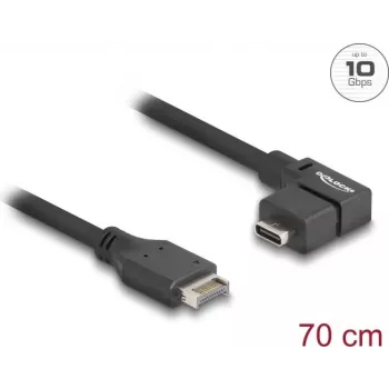 Cavo USB DeLOCK 10 Gbit/s Type-E Key A 20 pin connettore maschio su connettore femmina USB Type-C angolato 70 cm