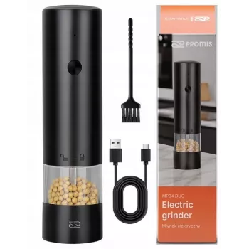 Macina sale PROMIS MP34, macina in ceramica, macinatura regolabile, 180 mm, nero, USB
