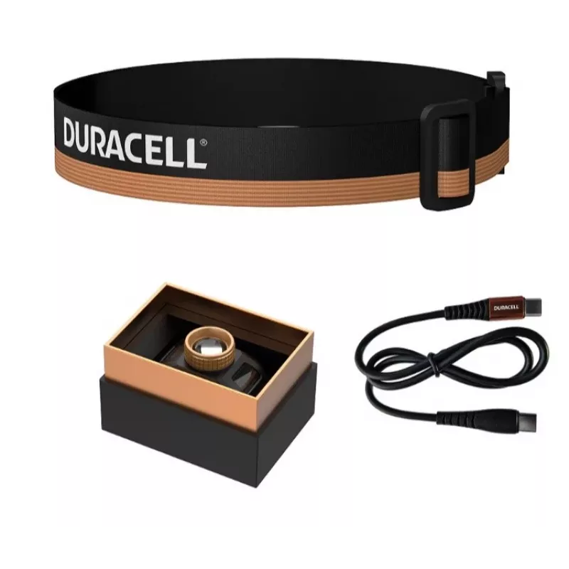 Duracell DH850R confezione regalo torcia frontale nera, arancione