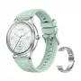 Smartwatch Colmi L28 – cassa argento-verde con cinturino in acciaio inox argentato
