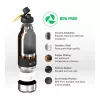 Asobu - Dog Bowl Buddy - borraccia in acciaio inox con 2 ciotole nero