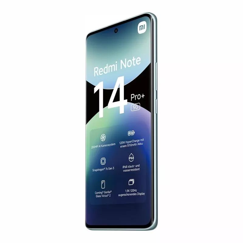 Smartphone Xiaomi Redmi Note 14 Pro+ 5G — 6,67 inch AMOLED, 8 GB RAM, 256 GB, 200 MP, IP68, 5110 mAh