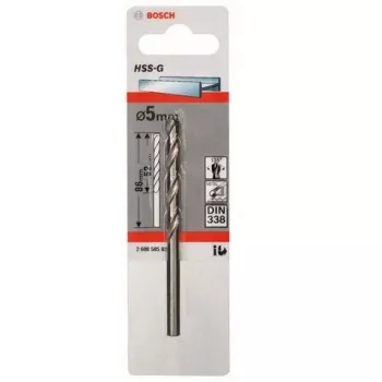 Punta elicoidale Bosch metallo HSS-G DIN 338 5 mm