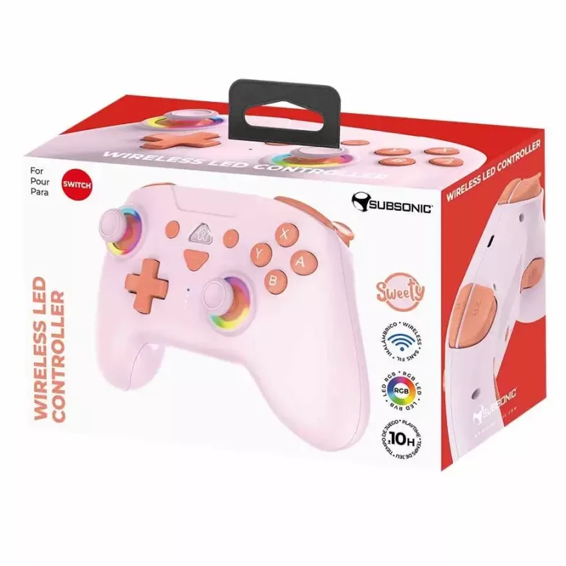 Subsonic controller wireless LED Sweety rosa per Switch