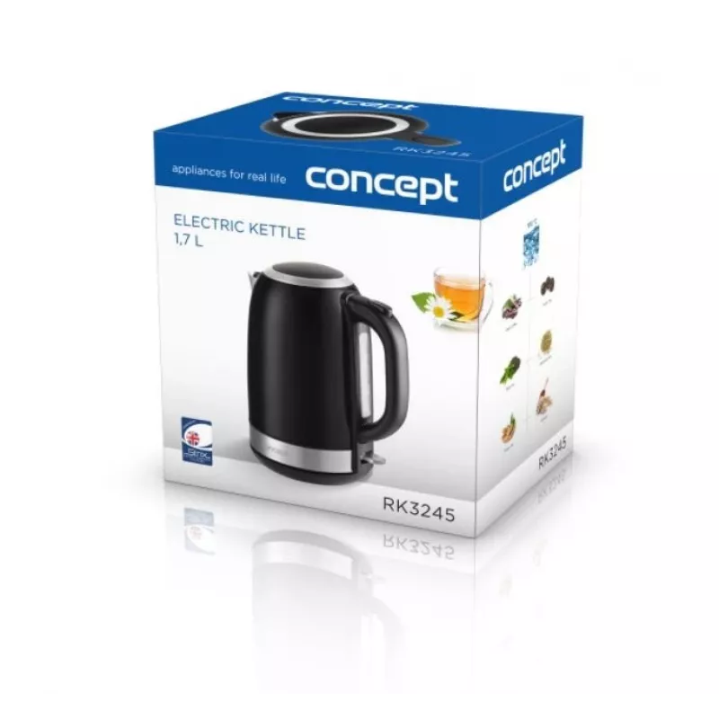 Bollitore Concept Solution RK3245 — 1,7 l, 2200 W, acciaio inox, nero