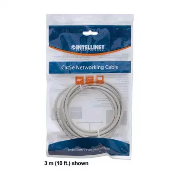 Intellinet Cavo patch di rete, Cat6, 2 m, grigio, CCA, U/UTP, PVC, RJ45, contatti placcati oro, protezione anti-aggancio, guaina anti-piegatura, garanzia a vita