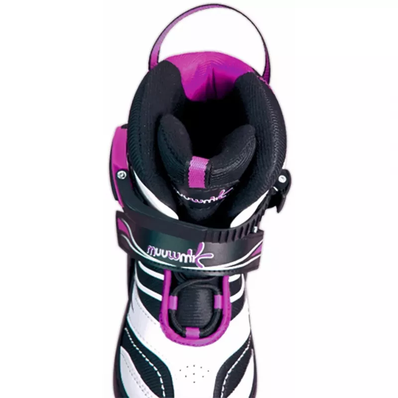 Pattini in linea regolabili per bambini taglia 29-32, rosa/nero