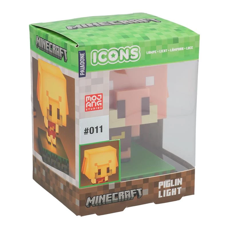 Lampada da tavolo Paladone Icon Light PP14431MCF Piglin LED, decorativa in design gaming