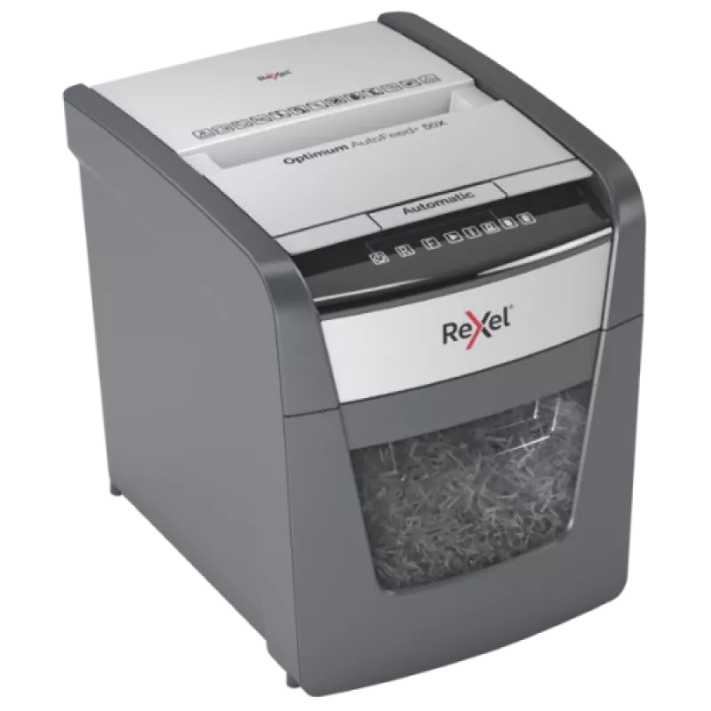 Rexel Optimum AutoFeed+ 50X distruggidocumenti con alimentazione automatica, taglio a particelle, P4