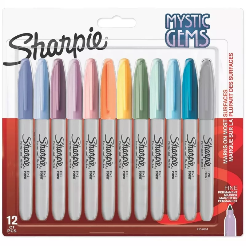 Pennarello permanente Sharpie 2157681 punta fine (1 mm) colori vari, confezione da 12