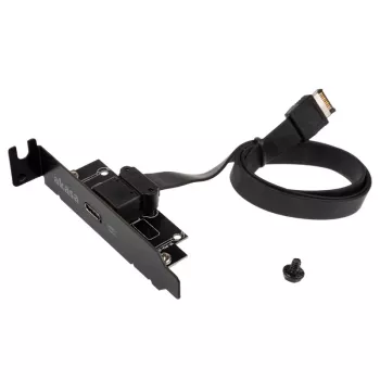 Adattatore staffa PCI low profile Akasa USB 3.1 Type-C - nero - adattatore - digitale/dati