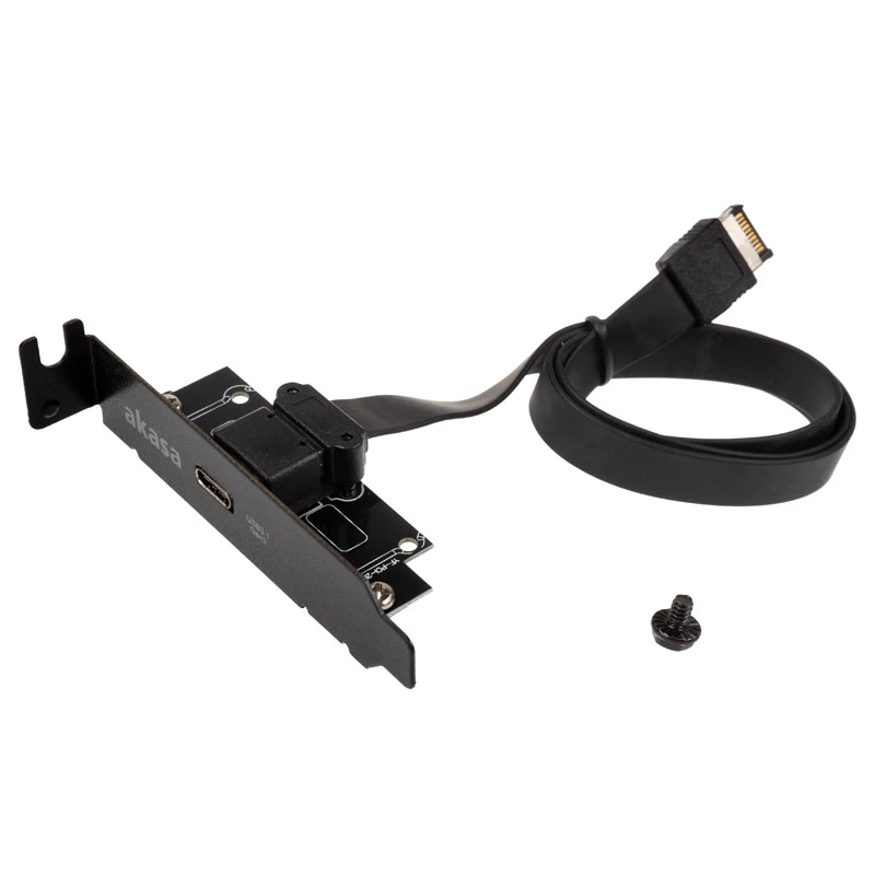 Adattatore staffa PCI low profile Akasa USB 3.1 Type-C - nero - adattatore - digitale/dati