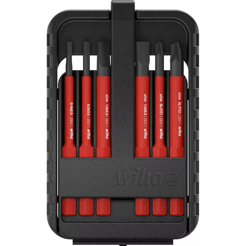 Wiha 43153 slimBit electric set di inserti, TORX, 6 pz., rosso