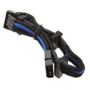 Cavo SilverStone 4 pin Molex a 4x SATA, 300 mm - nero/blu