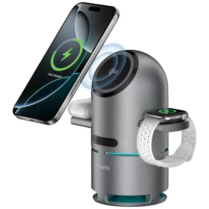 Docking station di ricarica ChargeBot Sound Qi2 grigia