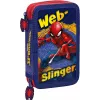 Astuccio Kids Euroswan con 2 zip e accessori Spiderman rosso-blu