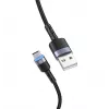 Cavo dati Tellur USB a Type-C LED treccia in nylon 1,2 m nero
