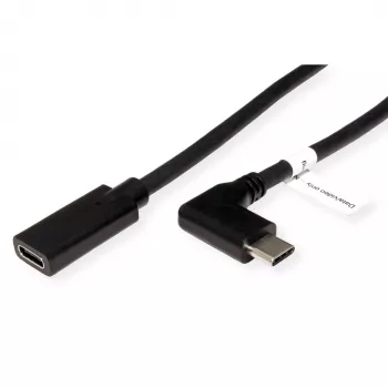 ROLINE 11.04.5496-10 - 2 m - USB Type-C - USB Type-C - connettore maschio - connettore femmina - angolato (11.04.5496)