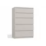 Comodino top e shop MALWA M5, 5 cassetti, cashmere, 700×1095×400 mm, truciolare