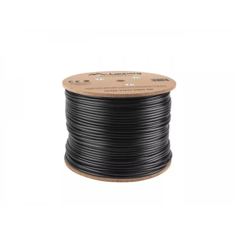 Cavo di rete Lanberg LCU6-21CU-0305-BK nero 305 m Cat6 U/UTP (UTP) per esterni