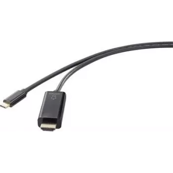 Adattatore per cavi video Renkforce RF-4531592 1,8 m USB Type-C HDMI nero (RF-4531592)