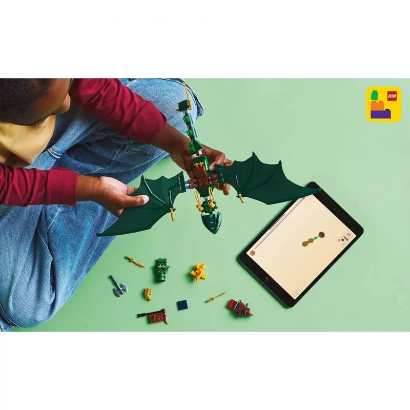 Giocattolo da costruzione LEGO NINJAGO 71829 Drago della foresta verde di Lloyd, 128 pezzi, 2 minifigure, da 6 anni
