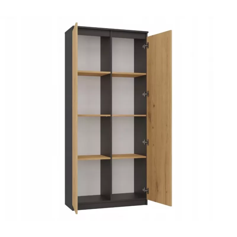 RS-80 HEMN libreria per ufficio, antracite/rovere artisan