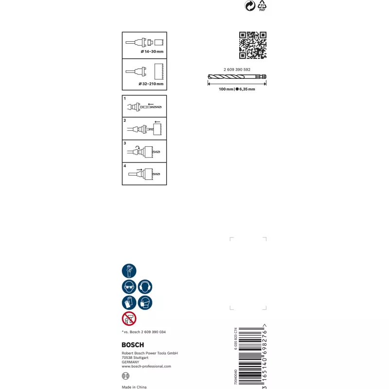 Adattatore attacco esagonale Bosch Q-Lock 2609390589
