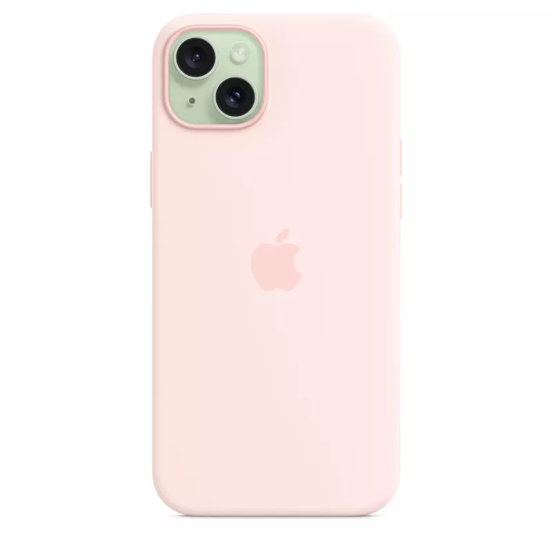 Custodia in silicone compatibile MagSafe per iPhone 15 Plus – Rosa chiaro